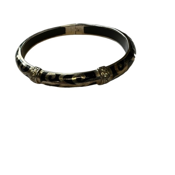 angelique Jewelry - Angelique de Paris Veranda Black Resin Sterling Silver Bracelet With CZ